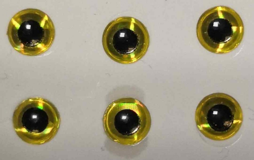 Глазки 3D Eyes 4mm 40pcs Yellow 