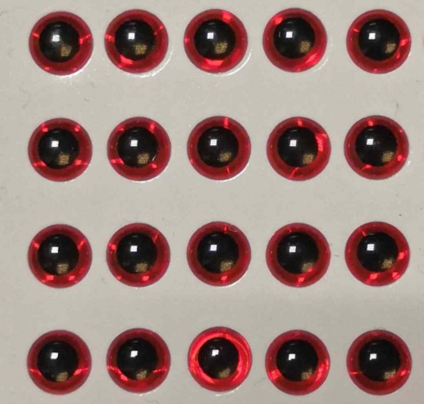 Глазки 3D Eyes 6mm 32pcs Red 
