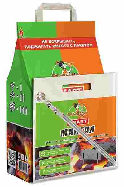 ГРИЛЬПАК, " SMART"-1 ( Мангал SMART+уголь катридж, 7 л+набор шампуров)