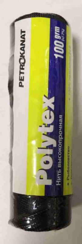 Нитки Polytex PES 100 г, 210 den/24 (1,20 мм), черн.