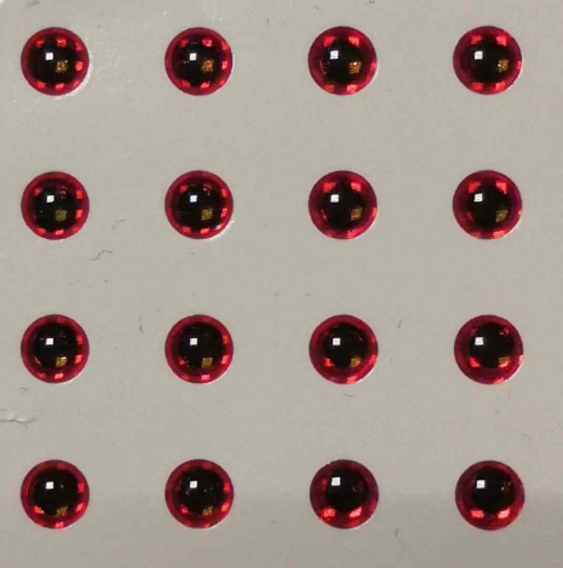 Самокл. глаза Strike Pro 3D Lure Eyes (red, 4мм.) 