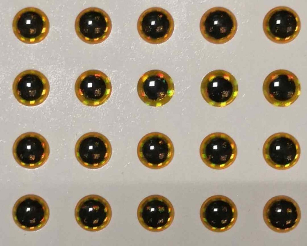 Самокл. глаза Strike Pro 3D Lure Eyes (yellow, 5мм.) 