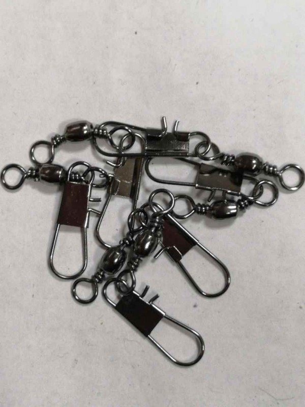 Карабин с вертл. NEW WAVE FISHING №4