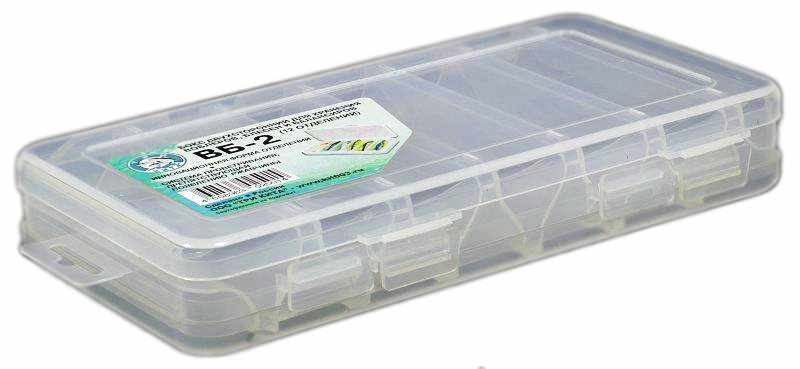 КОРОБКА для воблеров и балансиров белая ВБ-2 2-х стор.(6+6отд.)