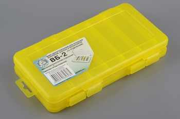 КОРОБОЧКА для воблеров и балансиров ВБ-2 желт. 2-х стор.(6+6 от) (230*125*35)