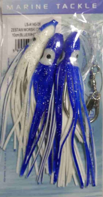 Подвеска морская Mikado Octopus Rig (Blue/White), 10cm, №7/0(3)LS-A140-06