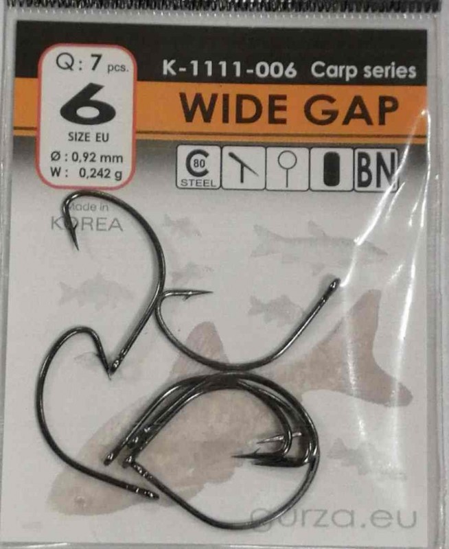 Крючки Gurza-WIDE GAP Ring BN № 6 (7шт/уп)