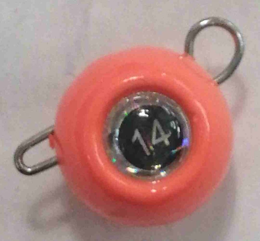 Груз крашеный разборная чебурашка "ШАР" 14 гр., цвет 03-оранжевый