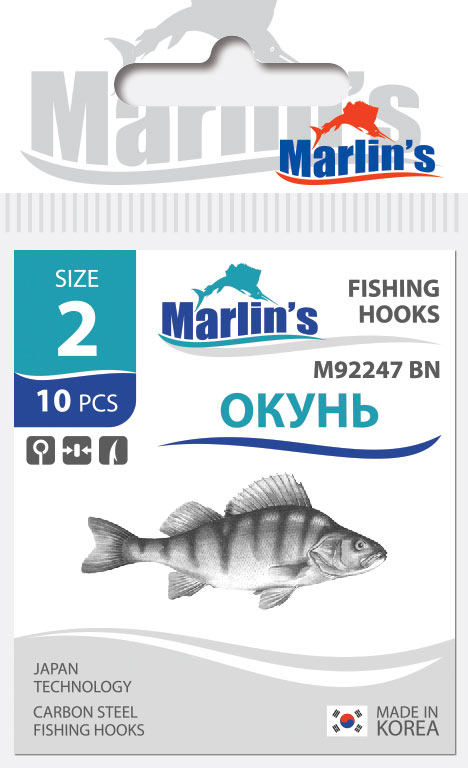 Крючок Marlins ОкуньW92247BN №02 набор 10шт