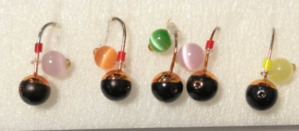 Мормышка литая "Marlin's" Шар 5мм (0,69гр) серьга "кошачий глаз" 7000-319