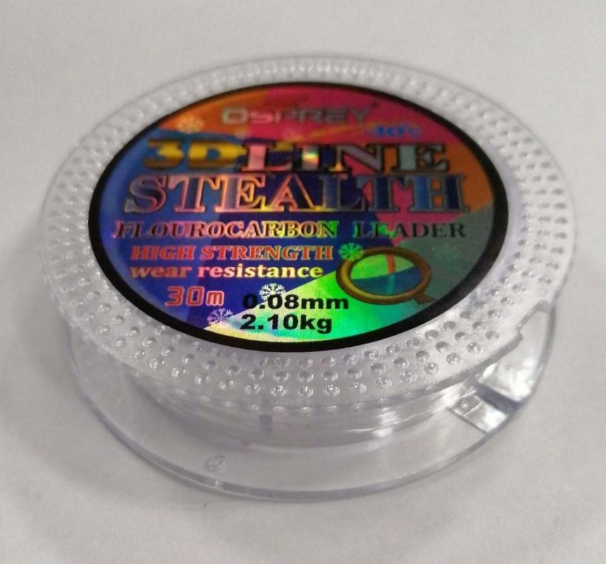 Леска Stealth Line 3D Flourocarbon  0,08 мм 30 м