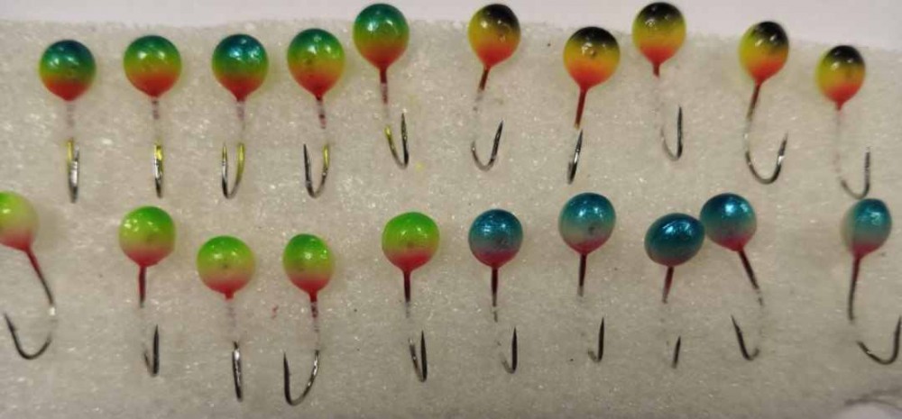 Мормышка фосфорная №62 цветные  (10, 5,0, 100шт.)