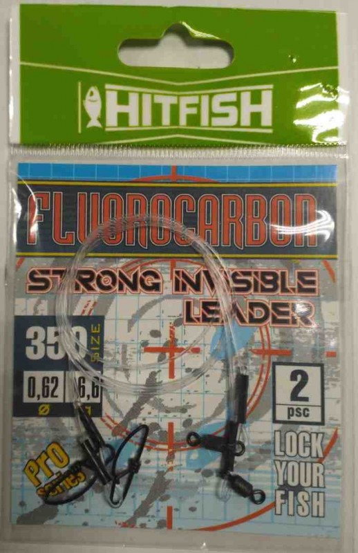 Поводок флюорокарбоновый HITFISH STRONG INVISIBLER LEADER (350 mm, d 0.62, 16,6 kg) (2 шт/уп)
