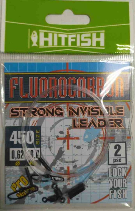 Поводок флюорокарбоновый HITFISH STRONG INVISIBLER LEADER (450 mm, d 0.62, 16,6 kg) (2 шт/уп)