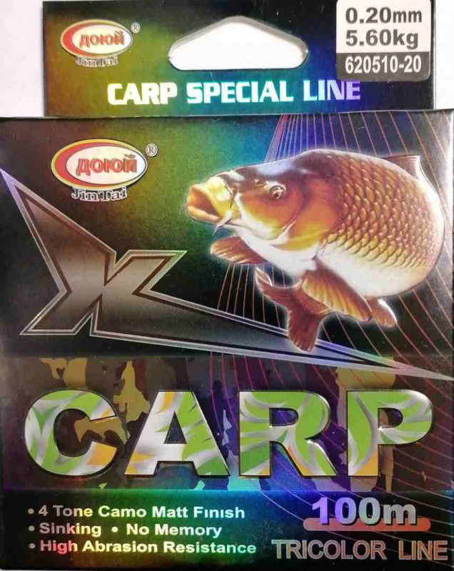 Леска ДОЮЙ X CARP TROCOLOR LINE, 0,20 , 100 м, 5,60 кг