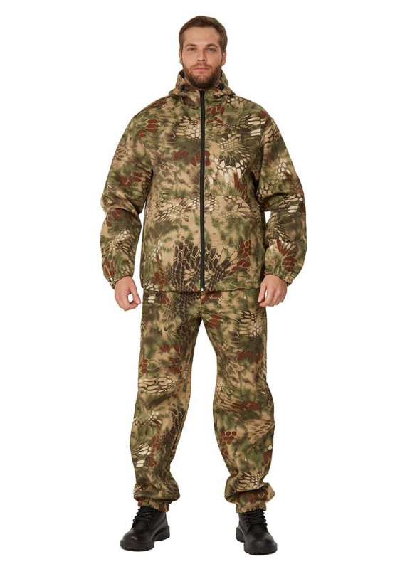 Костюм "МАСКХАЛАТ-ГРЕТА" куртка/брюки, цвет: кмф "Питон зелёный", ткань: Грета (44-46, 182-188)