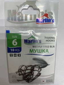 Крючок "Marlin's" МУШКА WET FLY 1152 BLN №6 уп.10шт. M1152BLN-006